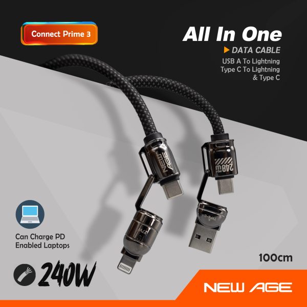 Connect Prime 3 240W (4-in-1 Multiport) 1M Cable